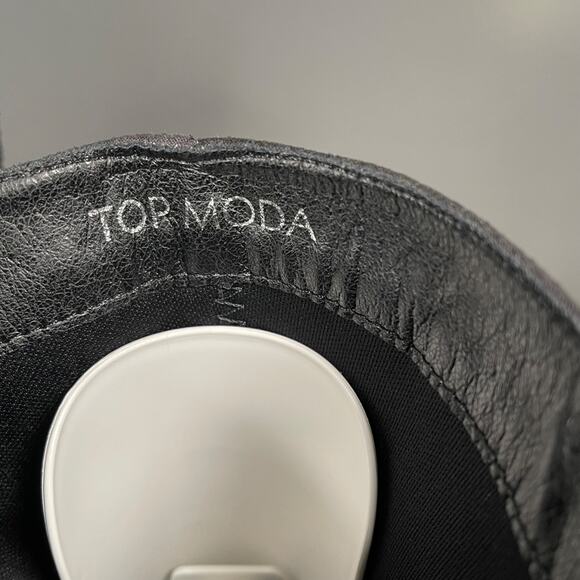 Top Moda Women's Mariha Knee High Boots Size 6.5 Black Rhinestone Zip Bling - Picture 10 of 16